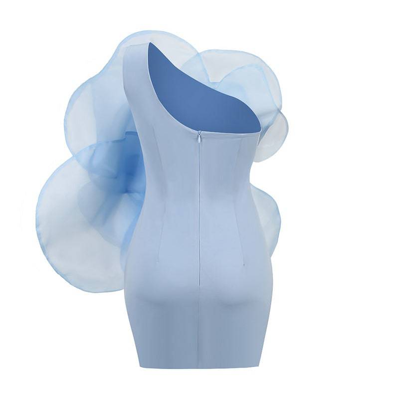 Suzie Strapless Big 3D Flower Applique Mini Dress - Hot fashionista