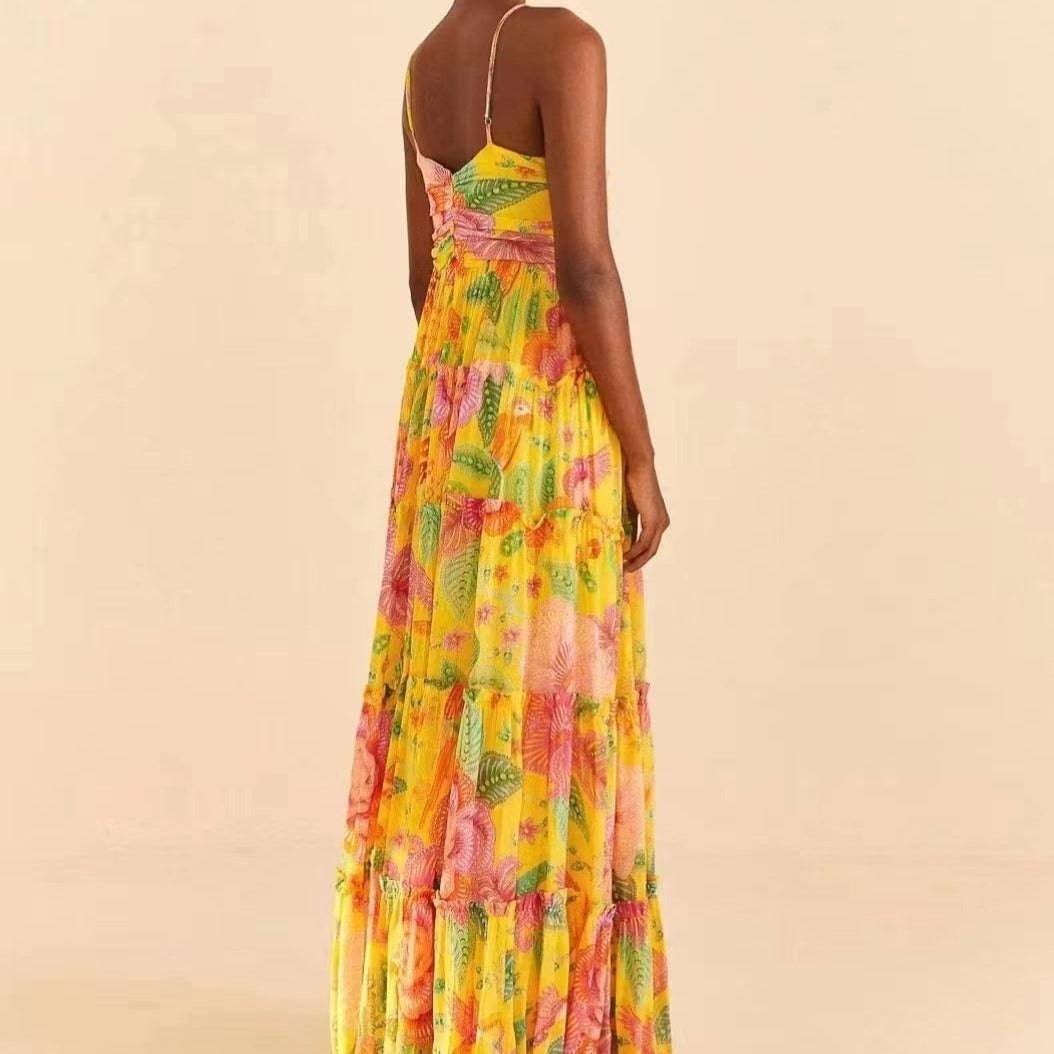 Tiana Floral Ruffle Hem Cami Maxi Dress - Hot fashionista
