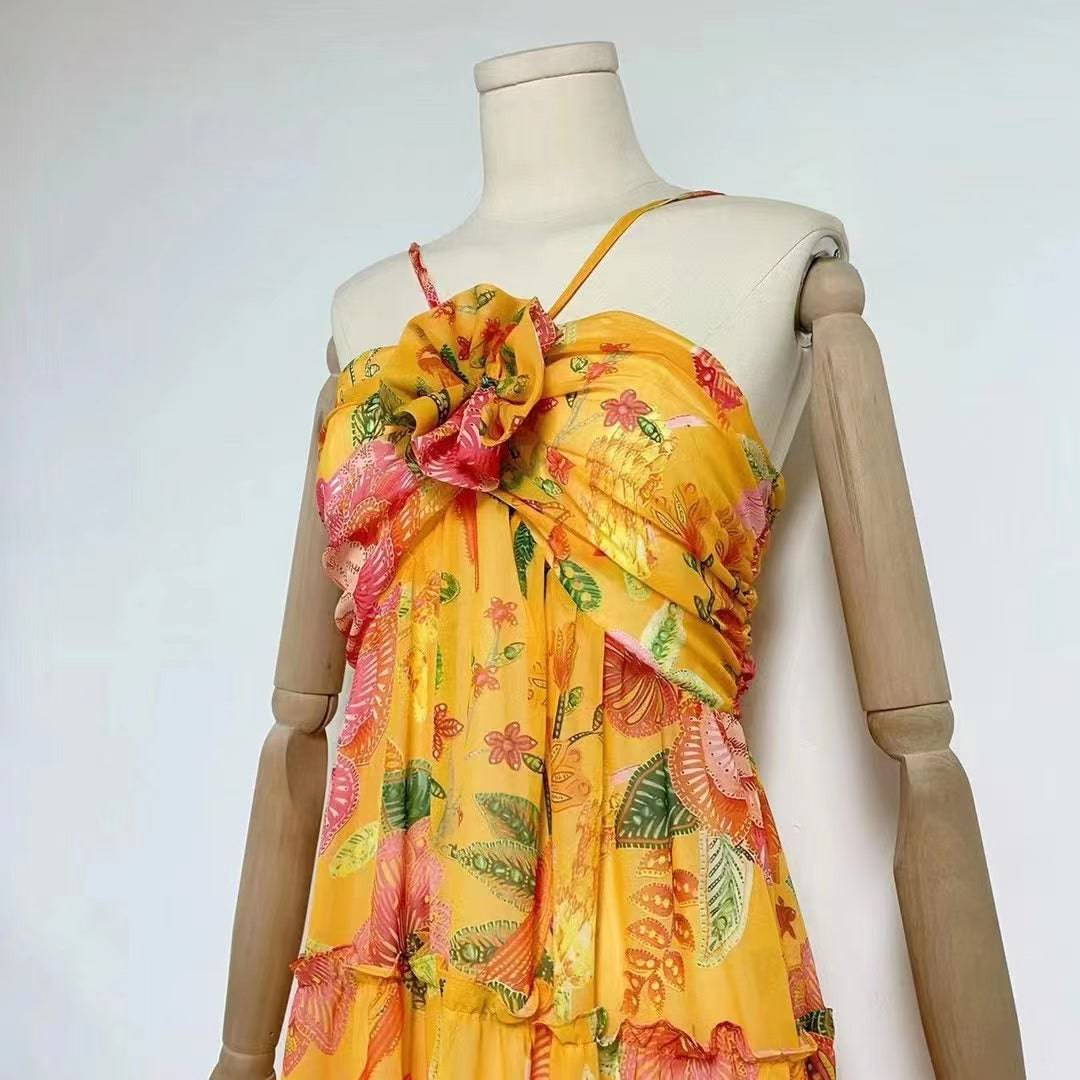 Tiana Floral Ruffle Hem Cami Maxi Dress - Hot fashionista
