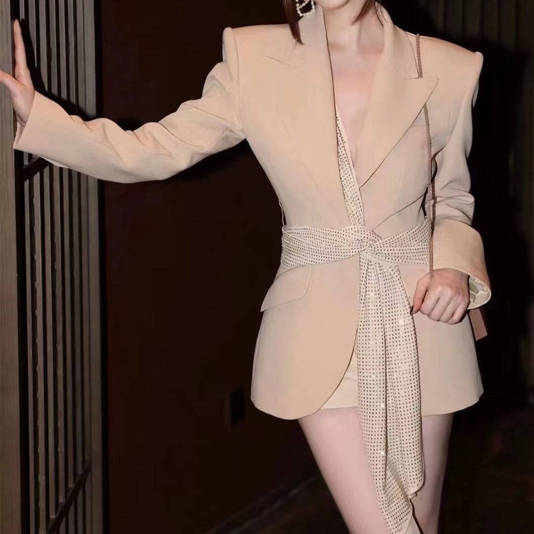 Tiffany Long Sleeve Collared Mini Blazer Dress - Hot fashionista