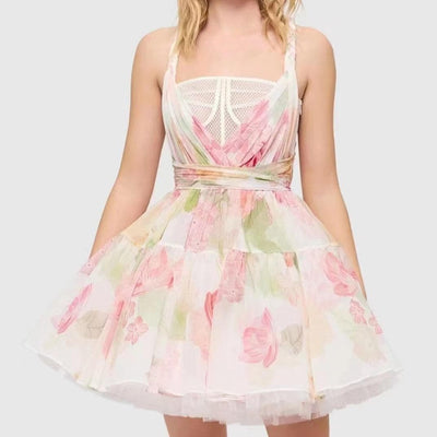 Barbie Insert Fishnet Sleeveless Mini Dress - Hot fashionista