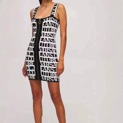 Alice Sleeveless Button Down Jacquard Mini Dress - Hot fashionista