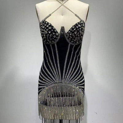Andrea Embellished Rhinestone Underwire Dress - Hot fashionista
