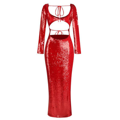 Ashlynn Long Sleeve Cut Out Maxi Dress - Hot fashionista