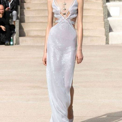 Avianna Deep V Sequins Maxi Dress - Hot fashionista