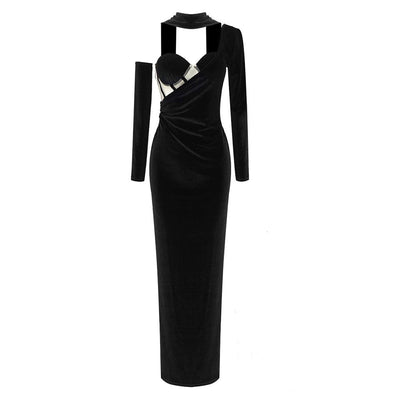 Blaire Asymmetrical Off Shoulder Side Slit Maxi Dress - Hot fashionista