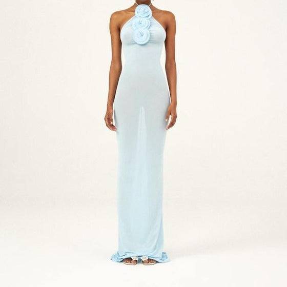 Eleonore Halter Neck 3D Flower Maxi Dress - Hot fashionista