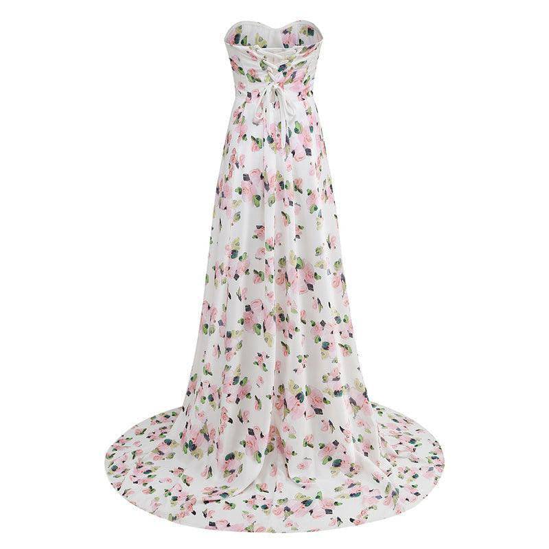 Emmie Thigh Slit Floral A-Line Dress - Hot fashionista