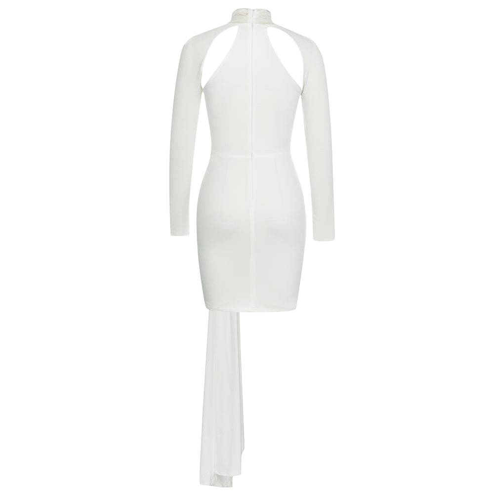 Isabela Long Sleeve High Neck Pleated Mini Dress - Hot fashionista