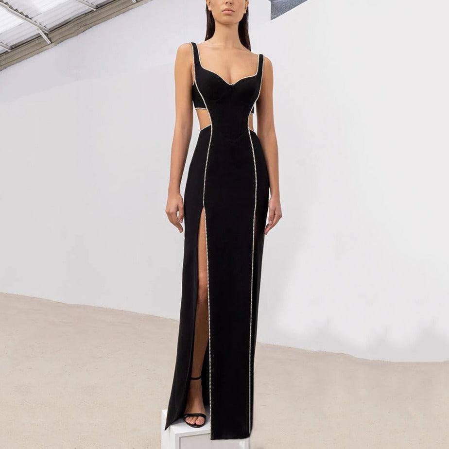 Khalia Hollow Out High Slit Maxi Dress - Hot fashionista
