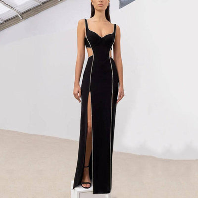 Khalia Hollow Out High Slit Maxi Dress - Hot fashionista