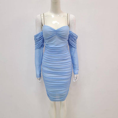 Larisa Solid Cold Shoulder Ruched Dress - Hot fashionista