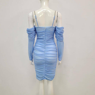 Larisa Solid Cold Shoulder Ruched Dress - Hot fashionista