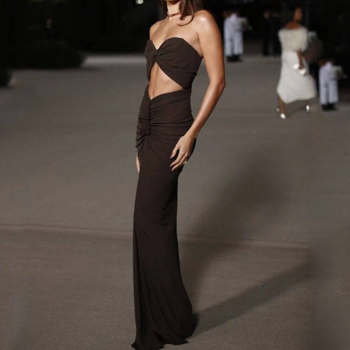 Liv Strapless Ruffle Cut-Out Maxi Dress - Hot fashionista