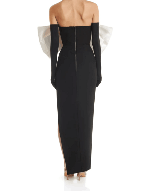 Lizandra Strapless Big Bow Embellished Side Slit Maxi Dress - Hot fashionista