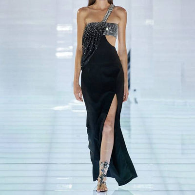 Raelyn One-Shoulder Cutout Split Midi Dress - Hot fashionista
