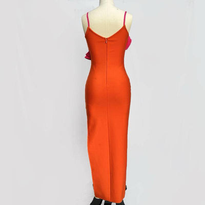 Sandy Duo Colorblock Slanted Flounce Dress - Hot fashionista