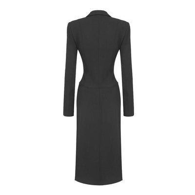 Terry Long Sleeve Cut Out Midi Dress - Hot fashionista