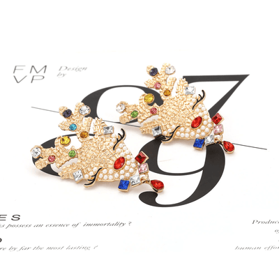 Imee Christmas Embellished Rhinestone Earrings - Hot fashionista