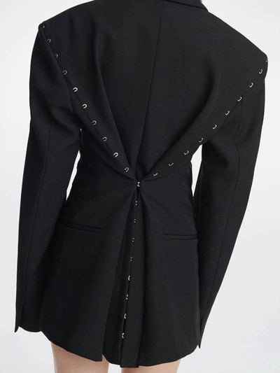 Annabelle Hook-Detailed Single-Breasted Blazer - Hot fashionista