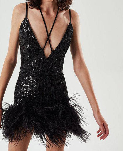 Emmy Satin Sequins Dress - Hot fashionista