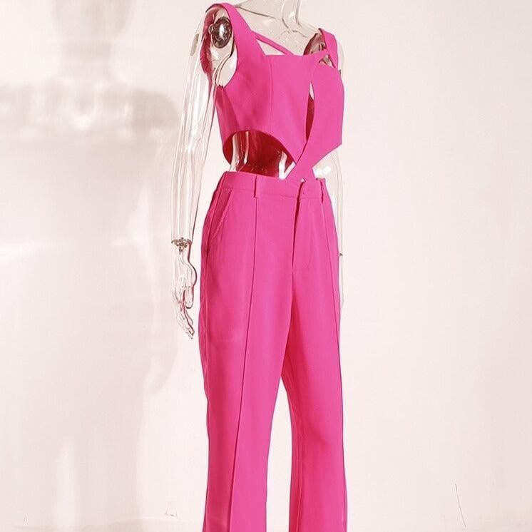 Baina Hollow Out Solid Jumpsuit - Hot fashionista