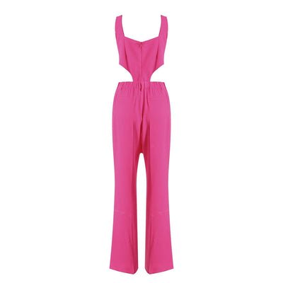 Baina Hollow Out Solid Jumpsuit - Hot fashionista