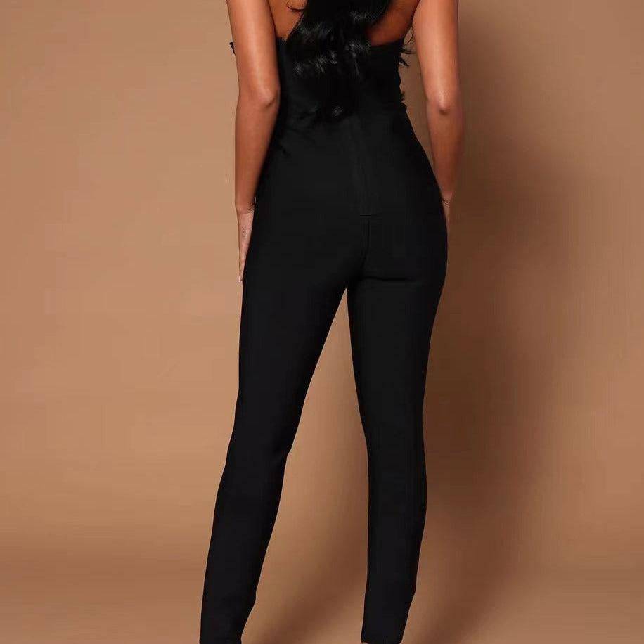 Clementine Strapless Feather Long Jumpsuit - Hot fashionista