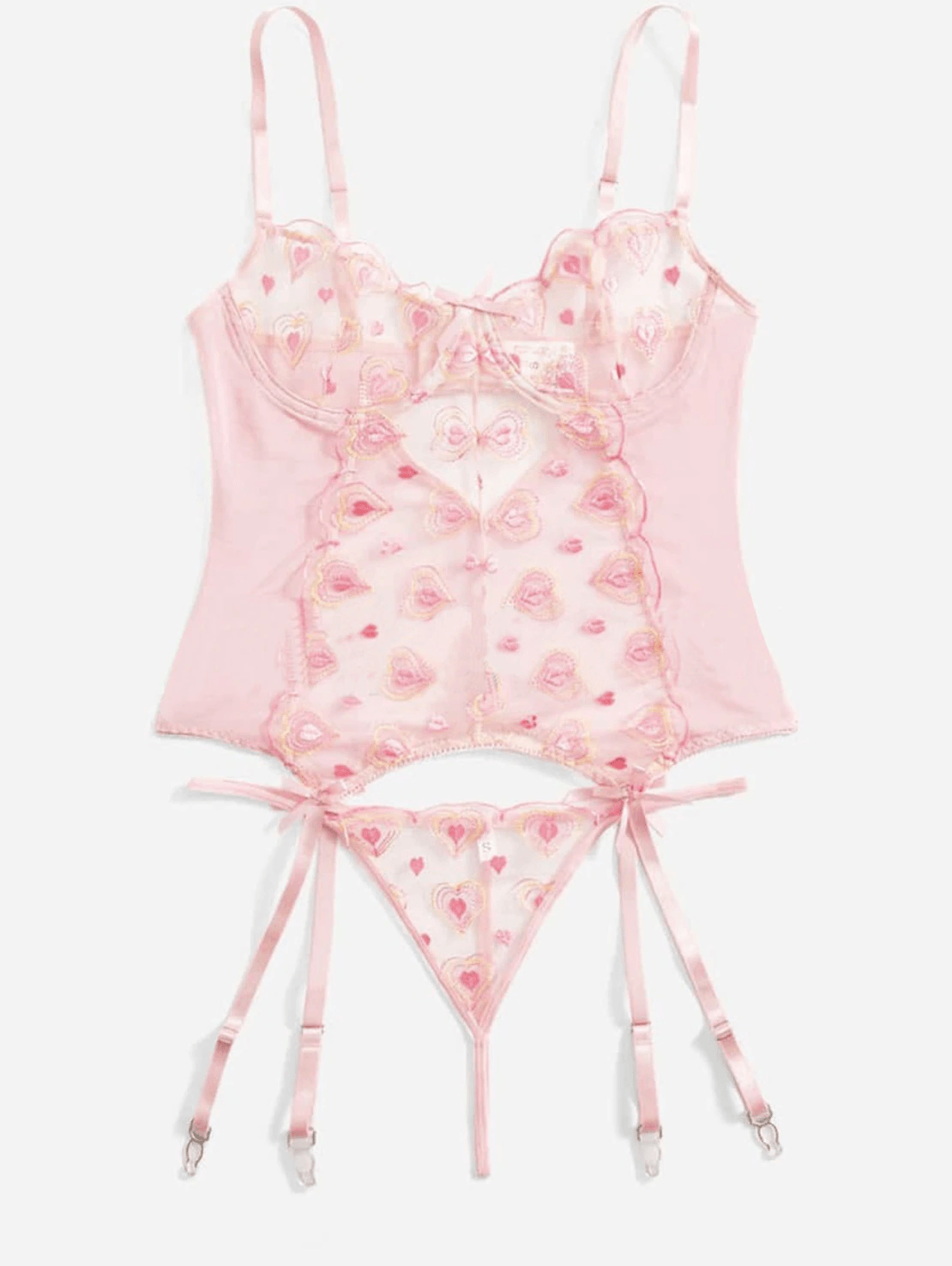 Cathy See Through Heart Shaped Lingerie Set - Hot fashionista