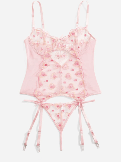 Cathy See Through Heart Shaped Lingerie Set - Hot fashionista
