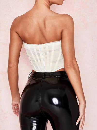 Leticia Sheer Strapless Corset Top - Hot fashionista