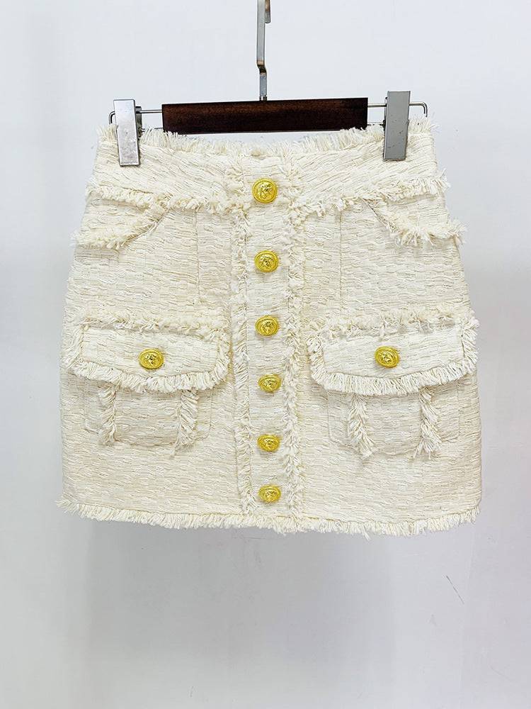 Lizette Sleeveless Tweed Crop Top & Tweed Pencil Skirt Set - Hot fashionista