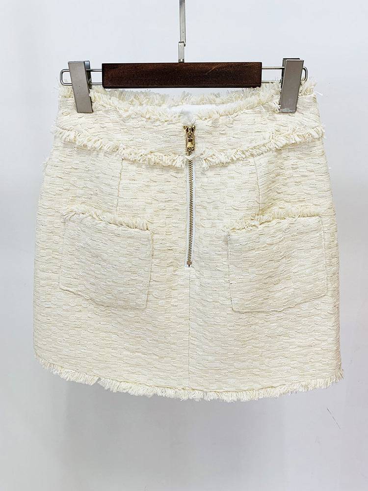 Lizette Sleeveless Tweed Crop Top & Tweed Pencil Skirt Set - Hot fashionista