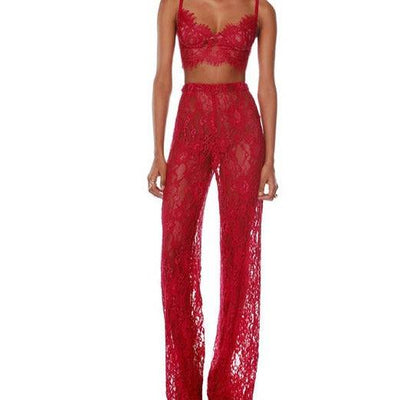 Kairi Floral Lace Pants Set - Hot fashionista