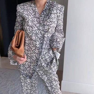 Kristabelle Lon Sleeve Printed Blazer & Pants Set - Hot fashionista