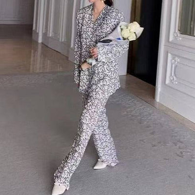 Kristabelle Lon Sleeve Printed Blazer & Pants Set - Hot fashionista
