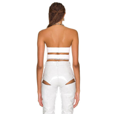 Amelia Strapless Crop Top & Cut Out Pants Set - Hot fashionista