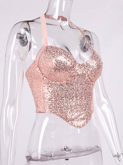 Theressa Underwire Sequins Tank Top - Hot fashionista
