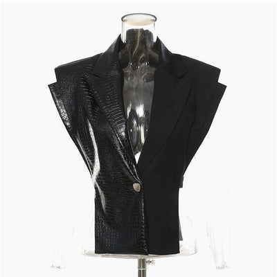 Amirah Black PU Leather Vest - Hot fashionista