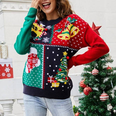 Amy Bread House, Bells, Sock and Christmas Tree Sweater - Hot fashionista
