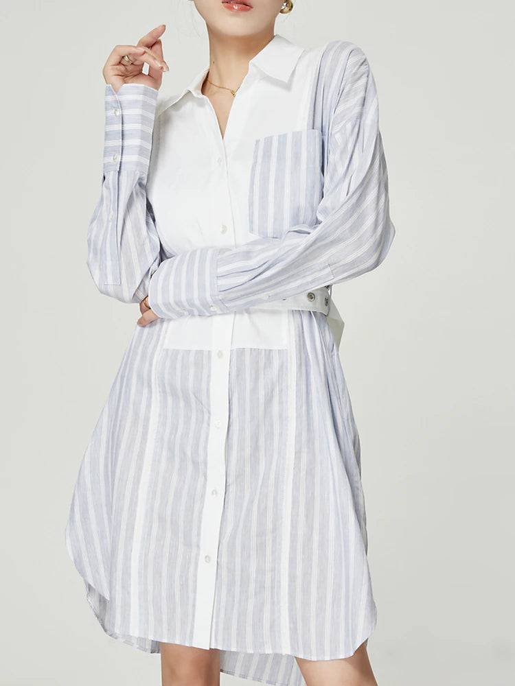 Arya Belted Striped Midi Dress - Hot fashionista