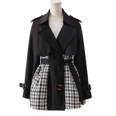 Aviana Gingham Belted Trench Coat - Hot fashionista