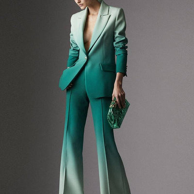 Christina Gradient Flare Trousers, Jacket Suit - Hot fashionista