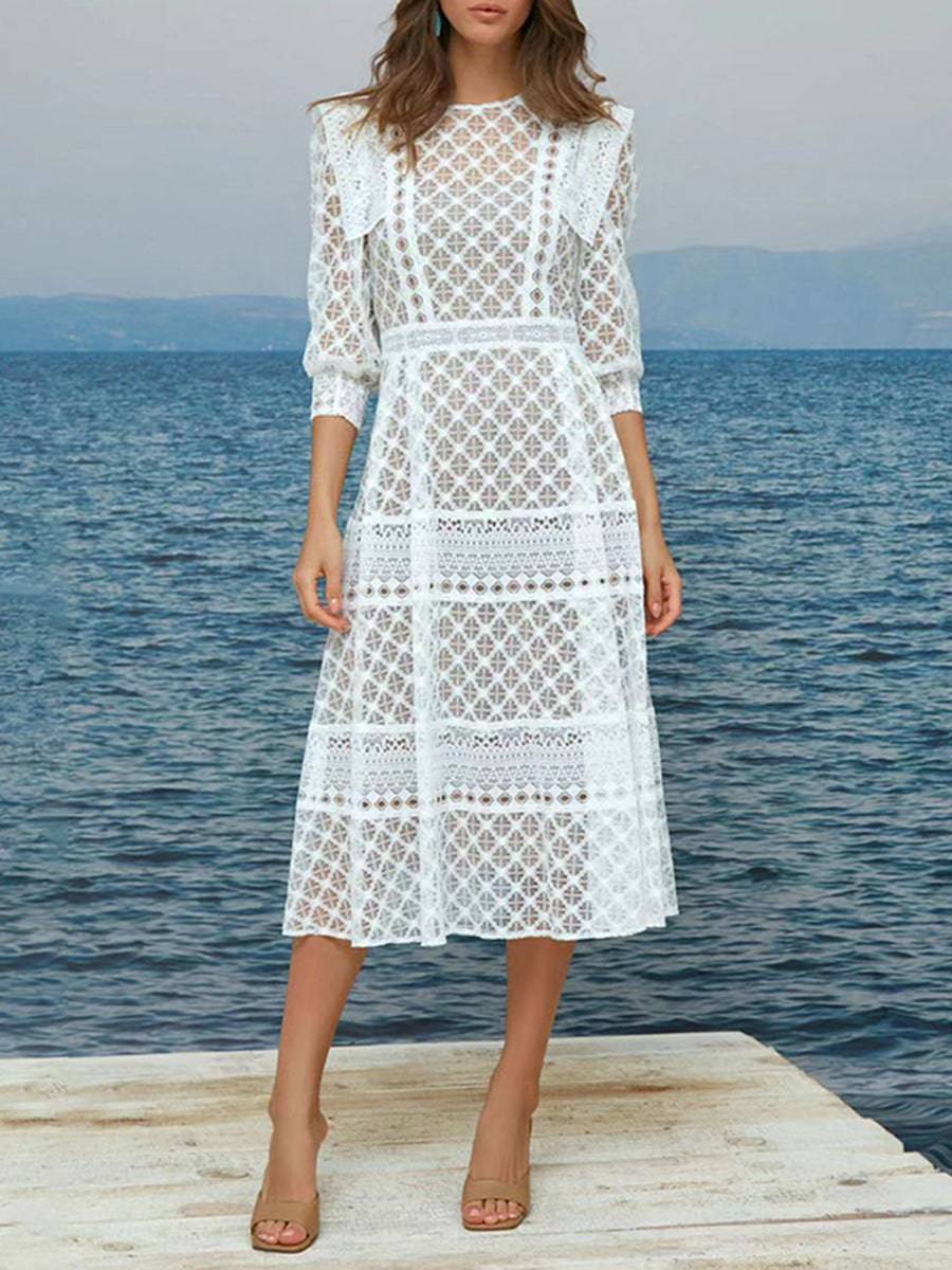 Faith Embroidered A-Line Midi Dress - Hot fashionista