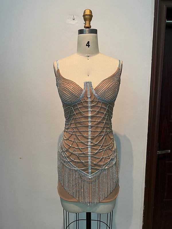 Frances Rhinestone Chain Party Dress - Hot fashionista