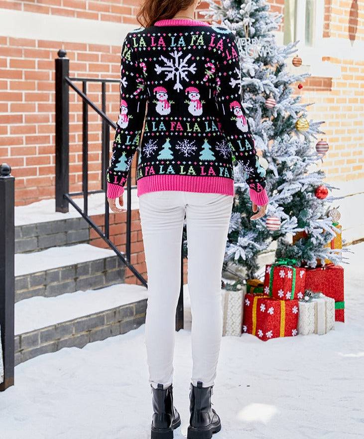 Jennifer Snowman and Snowflakes Christmas Sweater - Hot fashionista