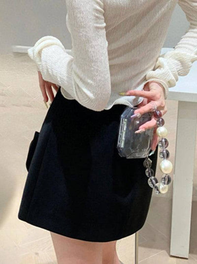 Jimena Spliced Bow Mini Skirts - Hot fashionista
