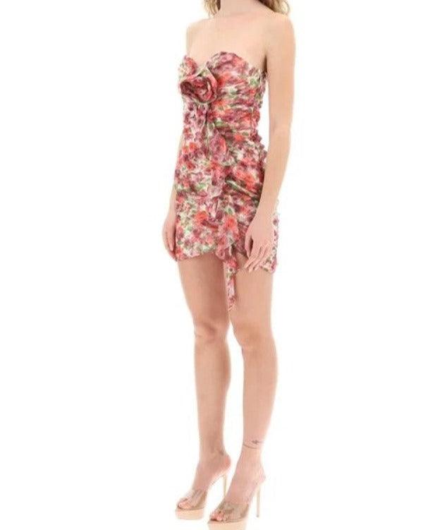 Kynlee Floral-Print Ruffled Silk Mini Dress - Hot fashionista