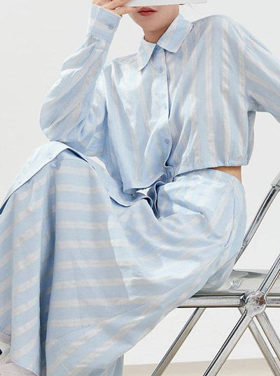 Penelope Striped Button Up Dress - Hot fashionista