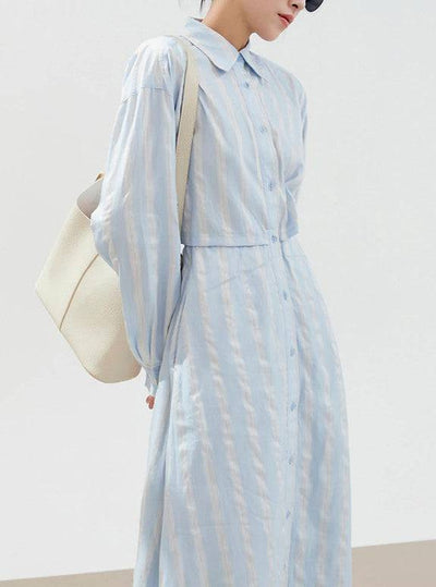 Penelope Striped Button Up Dress - Hot fashionista
